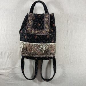 Vera Bradley Backpack Purse Black Walnut Retired Pattern Released Fall 1999